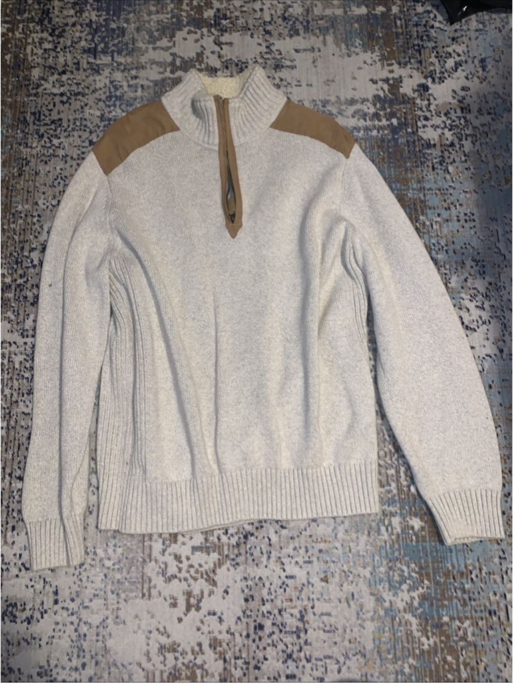Tommy Hilfiger 1/4-Zip Heavy Pullover Sweater With Elbow & Shoulder Patches XXG - Picture 8 of 16